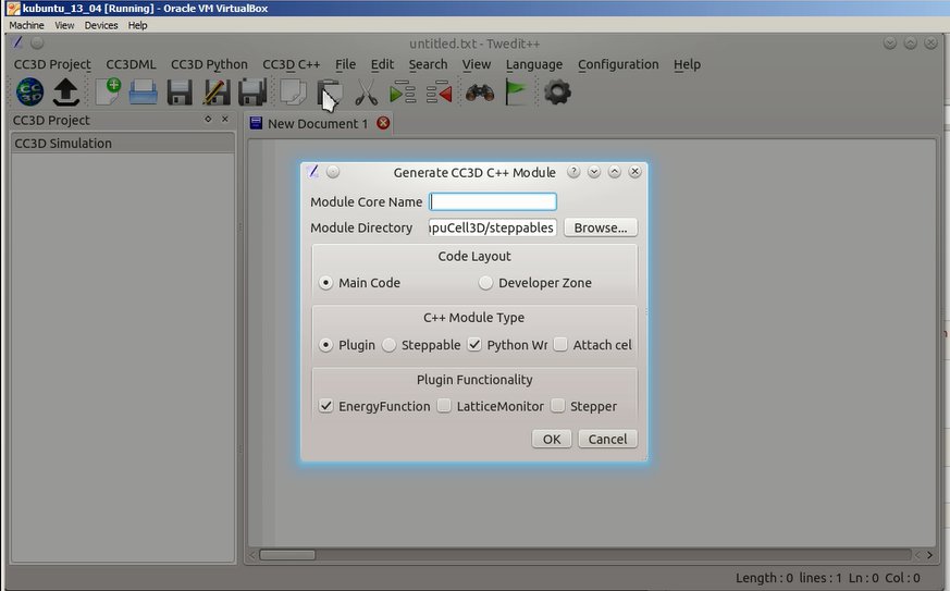 Building C++ CC3D Steppable Using Twedit (Advanced)